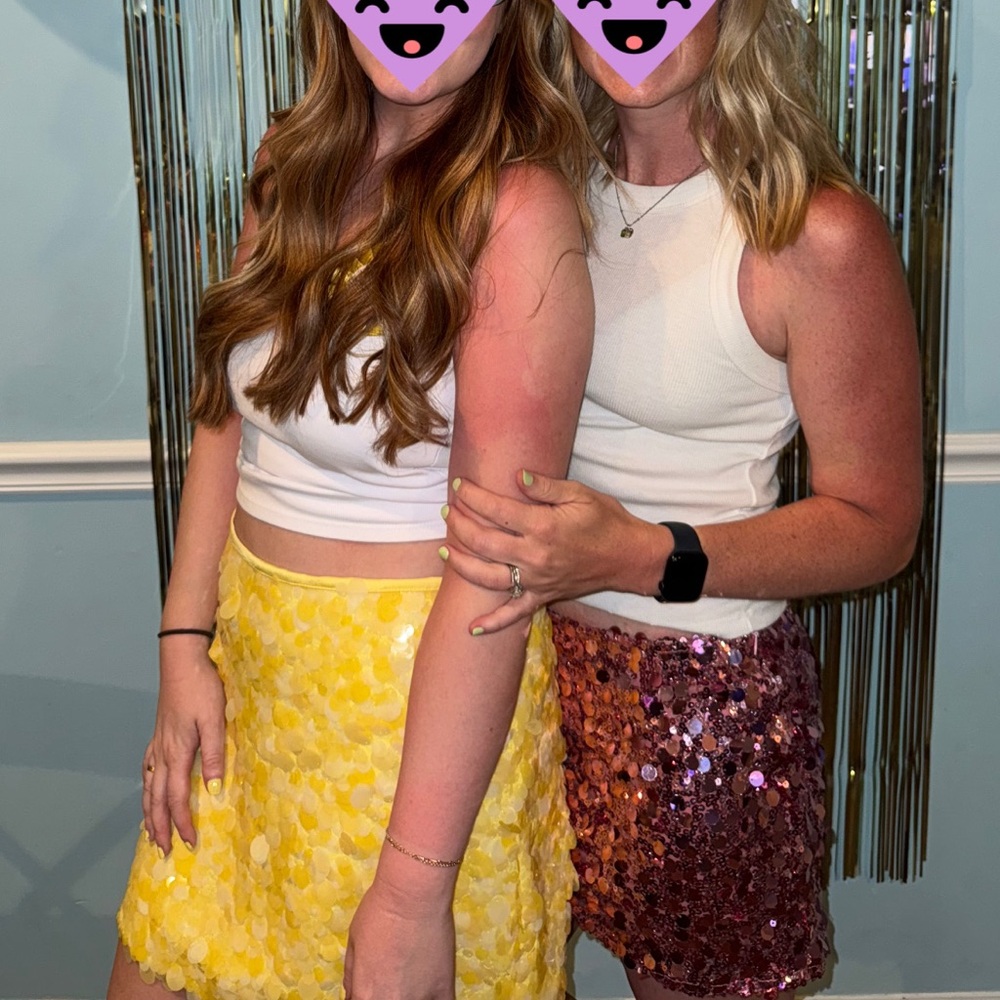 Zara sequin yellow skirt